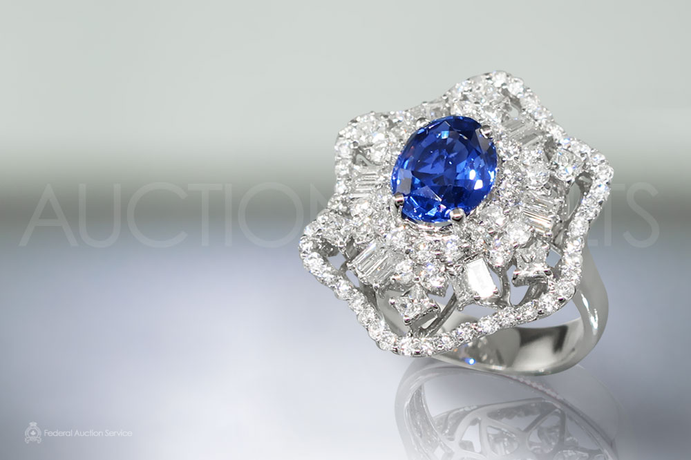 2.64ct Fine Ceylon Blue Sapphire and Diamond Ring sold for $6,500