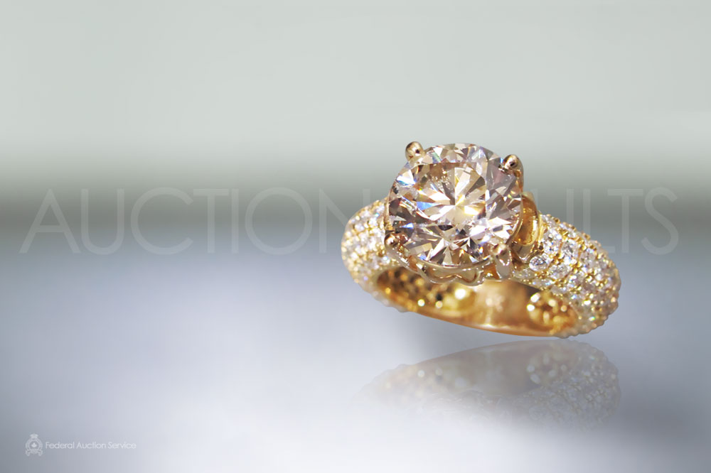 3.50ct Round Brilliant Cut Light Brown Diamond Ring sold for $26,000