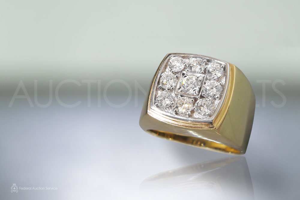 Men's 14k Yellow Gold 1.65ct (TDW) Diamond Ring sold for $4,550