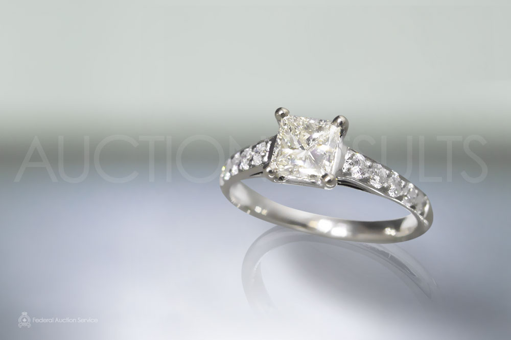 GIA Certified 0.71ct Square Modified Brilliant Cut Diamond Ring sold for $3,500