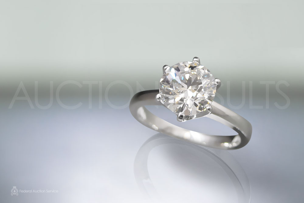 EGL Certified 2.00ct Round Brilliant 'Ideal' Cut Diamond Ring sold for $27,600