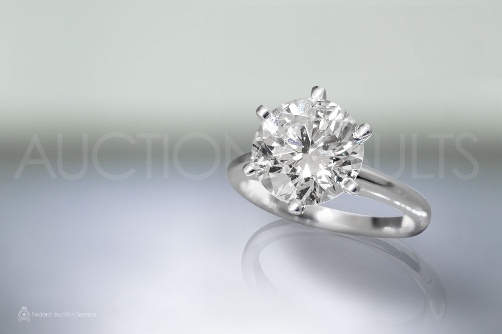 EGL Certified 3.11ct Round Brilliant Cut Diamond Ring Sold For $33,000