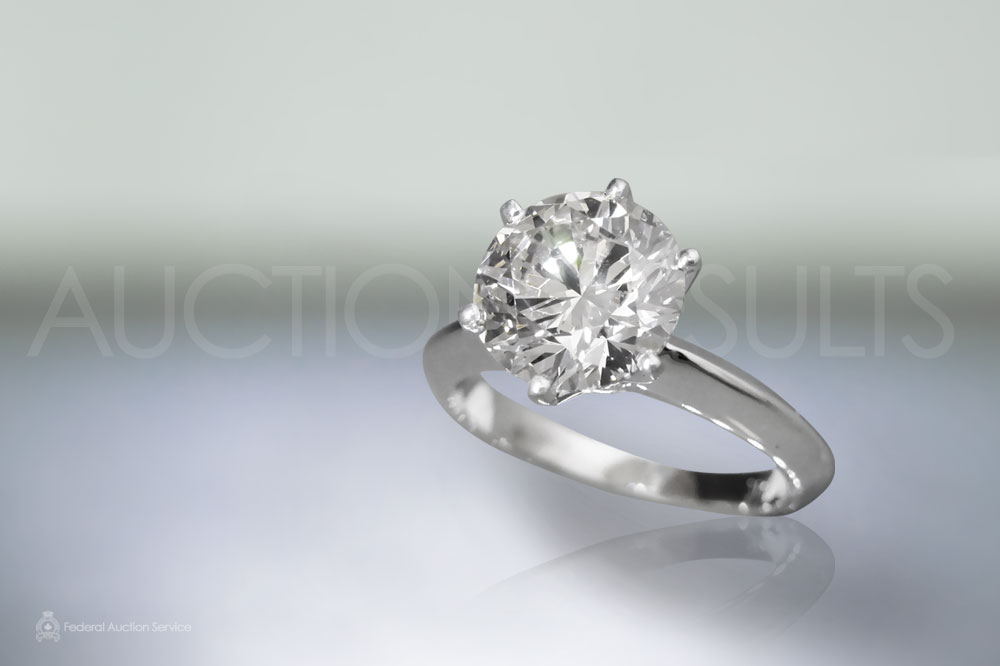 EGL Certified 3.01ct Round Brilliant 'Hearts and Arrow' Cut Diamond Ring sold for $36,000