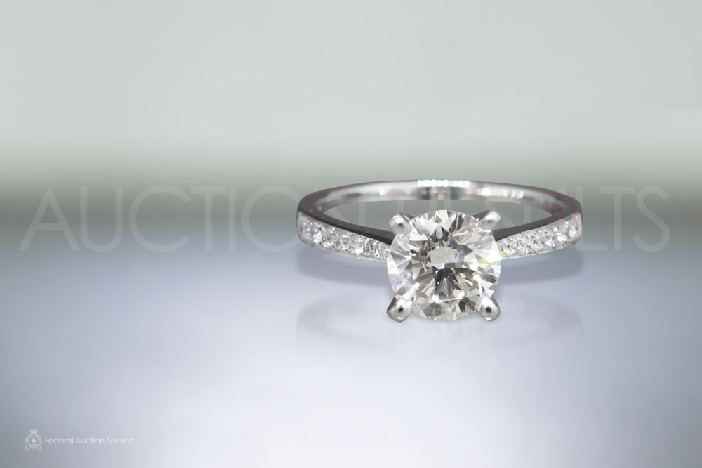 GIA Certified 1.01ct Round Brilliant Cut Diamond Ring sold for $7,000